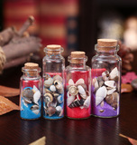 特价创意珊瑚透明玻璃星空漂流瓶海洋彩色流沙海螺贝壳木塞许愿瓶
