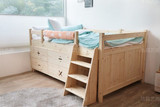 艺阁实木儿童床男孩女孩单人床带护栏家具组合半高床小孩床婴儿床