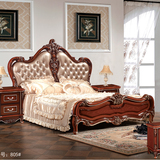 定制2米2.2米欧式大床储物真皮公主床 实木双人床法式高箱婚床