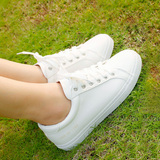 夏季小白鞋女透气平底韩版系带学生学院风休闲运动板鞋乐福球鞋子