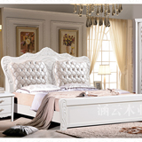 欧式实木床高箱储物床白色双人床橡木实木床大床双人床2m2.2米床