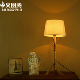 实木质中式书房小台灯卧室床头灯简约时尚个性创意温馨宜家台灯