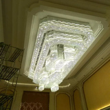 大型酒店大堂长方形水晶吸顶吊灯售楼部沙盆水晶吊灯会所KVT