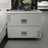 白色亮光床头柜 简约钢琴烤漆床头柜卧室床边储物柜3540-VBTN