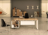 北京新款创意大班台时尚钢木老板桌主管办公桌椅组合简约现代家具