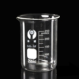 250ml玻璃烧杯 耐高温 量杯 带刻度烧杯 高硼硅烧杯 化学实验耗材