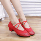 杨艺广场舞鞋女式现代舞鞋中跟软底帆布鞋室内教师练功鞋芭蕾舞鞋