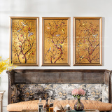 高档品质 欧式玄关客厅卧室墙面有框装饰挂画 金色财富树