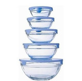 [转卖]宝洁赠品玻璃碗5件套保鲜碗钢化玻璃碗带盖子5件套重1300