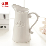 创意白色花瓶陶瓷花器桌面摆件插花花瓶现代时尚装饰品