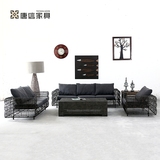 大小户型沙发可拆洗藤铁布艺沙发简约现代沙发创意沙发茶几组合