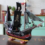 复古铁皮工艺品精细海盗船模型家居装饰摆设道具 服装店饰品礼物