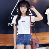 夏天韩版半截袖女装中袖T恤女夏季学生短款短装宽松上衣服潮短袖