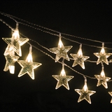 led彩灯平面星星闪灯满天星串灯10米防水带尾插圣诞节室内装饰灯