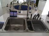 正品 普乐美不锈钢水槽FK503A 双槽带台控刀具 高端厨房洗菜盆