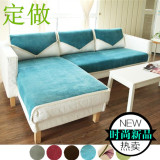 特价纯色布艺坐垫沙发罩沙发巾木沙发垫蓝色咖啡色红色灰色绿色