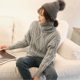 现货 冬季女装韩国代购naning9正品 韩版时尚休闲纯色针织衫 毛衣