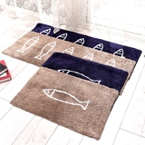 吸水吸油厨房地垫房间床边地毯创意小鱼卧室浴室防滑卡通脚垫长条