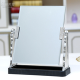 方形简易化妆小镜子 精美创意款式360度旋转单面台式镜 镜子