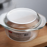 菲内克斯钢化耐热玻璃碗 透明泡面碗带盖玻璃煲 微波炉烤箱专用
