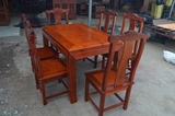 缅甸花梨红木餐桌130 红木饭桌 加厚独板 客厅家具 明清古典家具