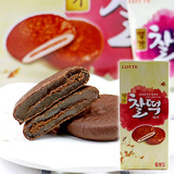 韩国进口  乐天Lotte巧克力打糕派雪Q饼186g 糯米年糕夹心派 3416