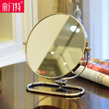 帝门特8英寸台式折叠化妆镜韩式可爱便携双面梳妆镜大号壁挂镜子