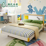 林氏木业简约现代青少年儿童床1.2 1.5米板式单人床家具LS038BC3