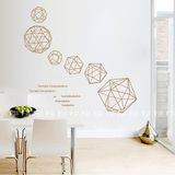立体几何钻 抽象图案简约时尚 英文字母墙贴 饭厅卧室书房背景墙