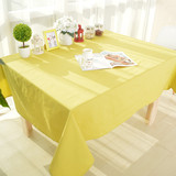 纯棉草黄色桌布布艺茶几布纯色全棉长方形餐布会议办公台布可定做