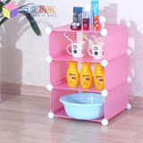 儿童亲子组装多用途置物架卫浴用品收纳柜活动脸盆架