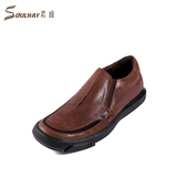 素唯男鞋 手工原创头层牛皮皮鞋 商务韩版 真皮舒适板鞋SD1231T2