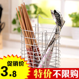 满包邮 食品级不锈钢筷子筒厨房创意筷子笼多功能挂式双筒筷子架