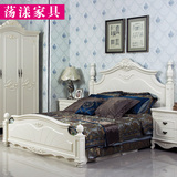 荡漾家具床 欧式田园床白色床 烤漆高箱床双人大床1.8米床 公主床