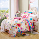 全棉四件套儿童小女孩房韩式风纯棉床上用品1.5m1.8米床被套床单