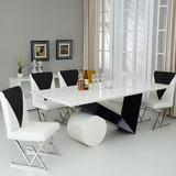 新款6人餐桌椅组合橡木餐桌椅4人现代简约长方形小户型北欧式实木