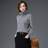 冬季新款韩版女修身显瘦短款高领套头毛衣加厚宽松百搭长袖打底衫