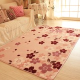 可定做高档法莱绒客厅地毯粉色婚房地毯卧室床边毯活性印染环保