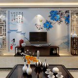 客厅瓷砖背景墙 3D雕刻 现代中式沙发艺术电视瓷砖背景墙砖青花瓷