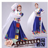 新款元旦水袖长袖藏族舞蹈服装女装演出长袖儿童民族舞台表演服装
