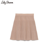 Lily Brown 2016春夏新品 纯色高腰针织半身裙【商场同款】