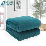 斯普丽冬季新品纯色加厚双人法兰绒毛毯保暖床单珊瑚绒空调被毯子