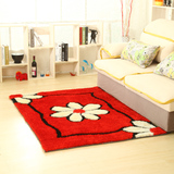 韩国丝现代简约长方形地毯 客厅茶几图案地毯 亮丝加厚卧室床边毯