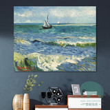 梵高海上帆船风景抽象装饰画壁画背景无框画油画欧式印象派挂画