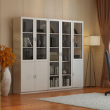特价书柜书架简约现代带玻璃门自由组合简易组合柜格子储物柜