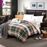 床上用品条纹简约全棉加厚磨毛单件被套纯棉单品保暖冬季1.5m床