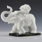 德化白色陶瓷招财大象摆件工艺品客厅风水装饰吉祥如意金玉满堂象