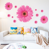 粉色菊花 客厅卧室沙发背景墙电视家装饰墙贴纸 三代可移除墙贴