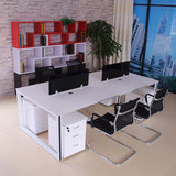 上海办公家具现代员工电脑桌屏风卡座 简约职员办公桌椅4人位组合
