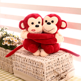 猴年吉祥物毛绒玩具玩偶情侣抱抱猴子一对公仔婚庆布娃娃儿童礼物